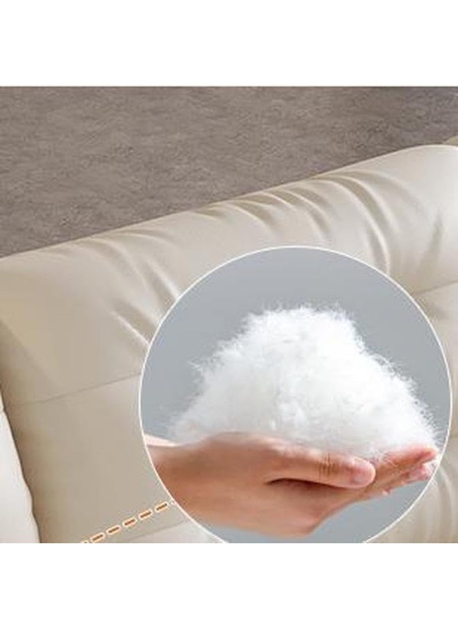 Comfynest Contemporary Tufted White Sofa With Flared Arm And Cushions