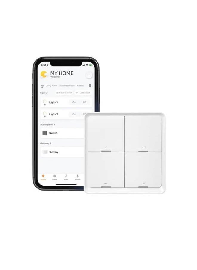 Broadlink BLE Smart Button Scene Switch - Wireless Lamp Controller, Press Buttons to Activate Scenes, SC4B4