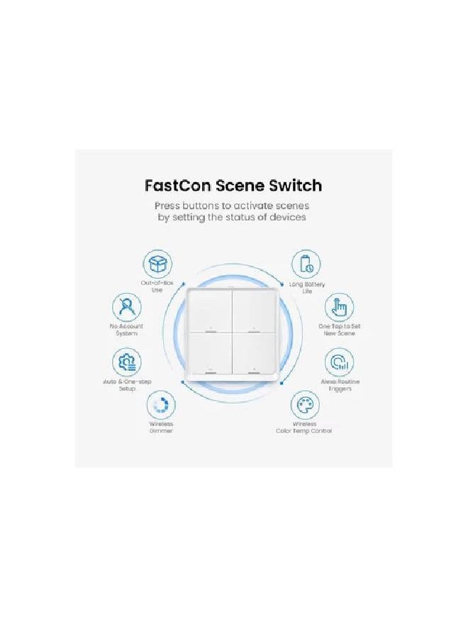 Broadlink BLE Smart Button Scene Switch - Wireless Lamp Controller, Press Buttons to Activate Scenes, SC4B4