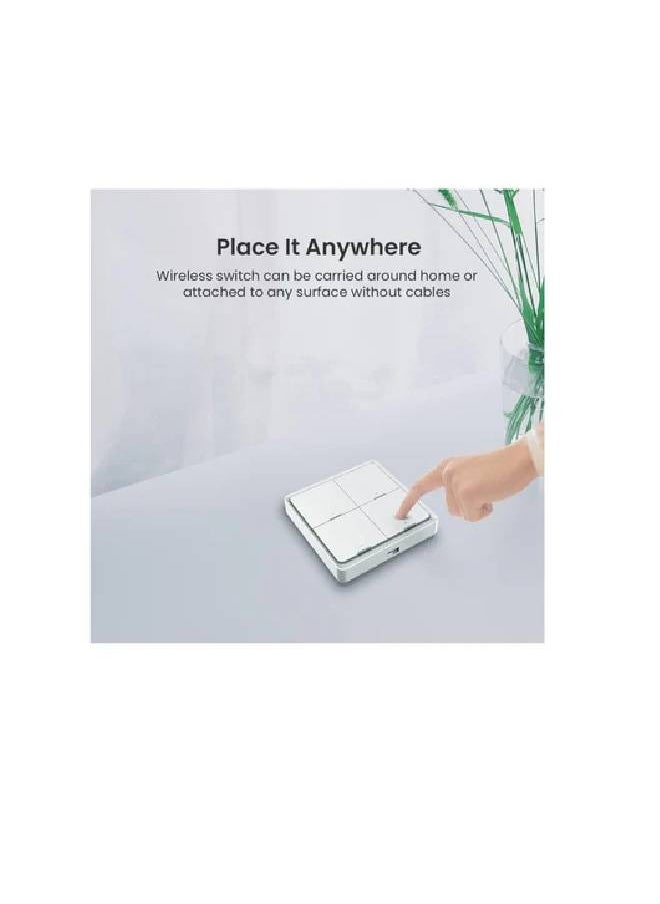 Broadlink BLE Smart Button Scene Switch - Wireless Lamp Controller, Press Buttons to Activate Scenes, SC4B4