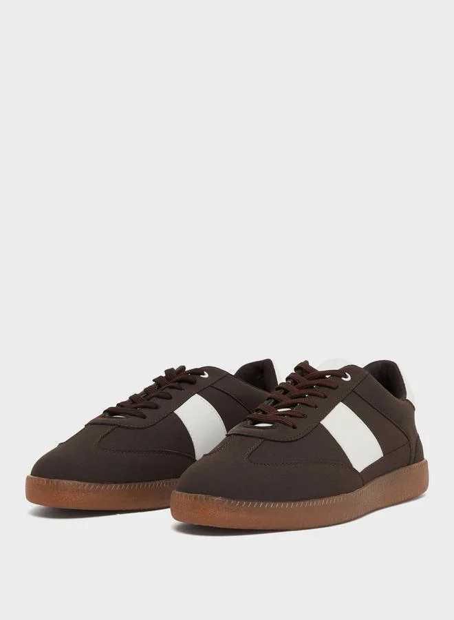 Styli Color Block Suede Lace Up Sneakers