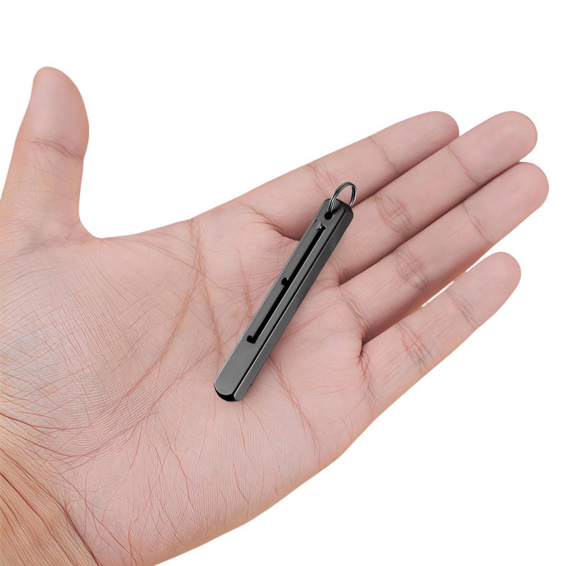 SOLARAE Portable Titanium Toothpick Set, Retractable Reusable Metal Pocket Toothpicks with Stainless Steel Toothpick Holder Keychain, 3 Section Telescopic Travel Camping Toothpick, 3 Pieces - Image 5