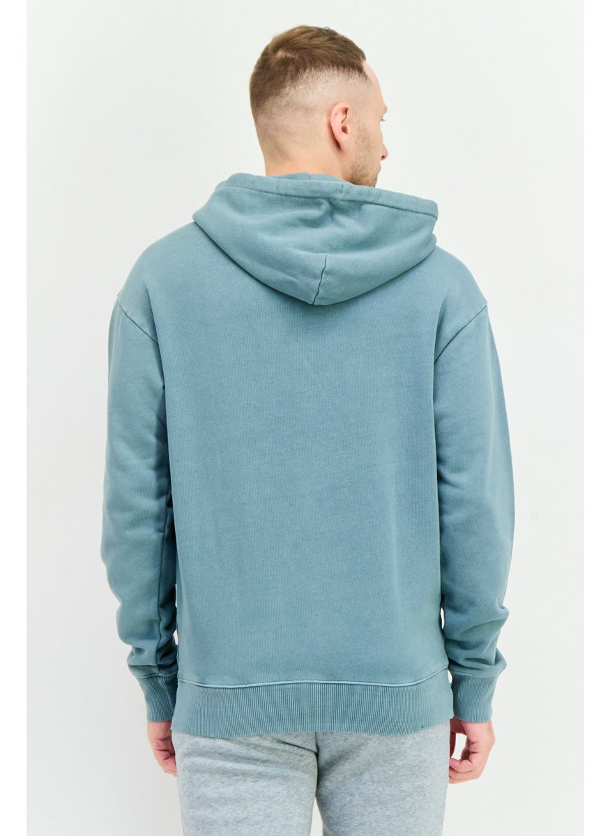 Reebok Men Sportswear Fit Long Sleeve Outdoor Hooded Sweatshirt, Pale Green  - Image 3