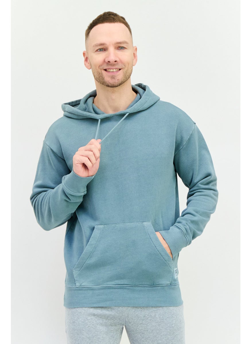 Reebok Men Sportswear Fit Long Sleeve Outdoor Hooded Sweatshirt, Pale Green  - Image 1
