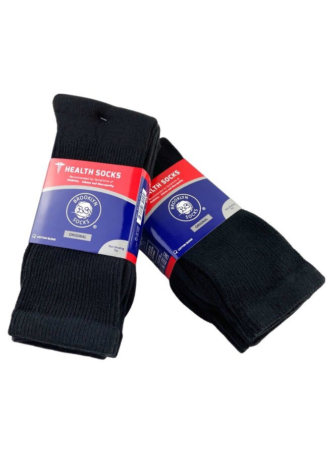 Brooklyn Socks 6 Pairs of Diabetic Neuropathy Crew (10-13, Black) - Image 5