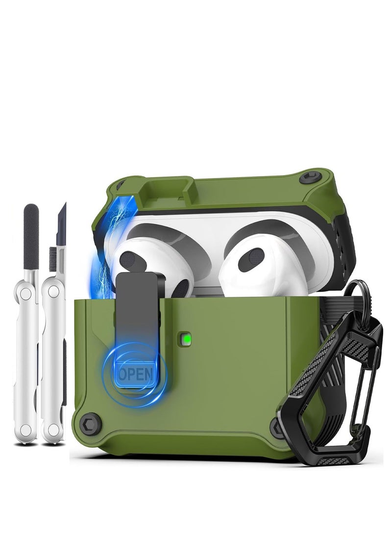 أنيوغرو Anyogro لـ AirPods Pro 3 حالة مع غطاء مفتاح النسر ، حالة صلبة واقية مقاومة للصدمات مع مجموعة تنظيف وسلسلة المفاتيح المضادة للفقدان ، LED الأمامي مرئي لـ AirPods Pro 3 حالة الشحن 2025 - Image 1