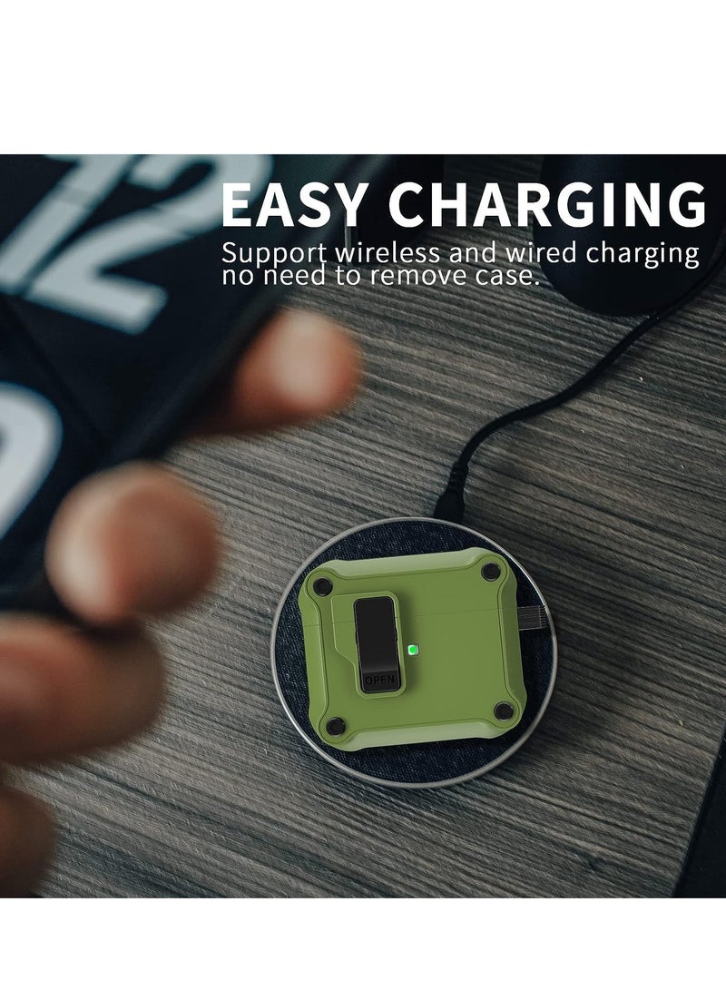 أنيوغرو Anyogro لـ AirPods Pro 3 حالة مع غطاء مفتاح النسر ، حالة صلبة واقية مقاومة للصدمات مع مجموعة تنظيف وسلسلة المفاتيح المضادة للفقدان ، LED الأمامي مرئي لـ AirPods Pro 3 حالة الشحن 2025 - Image 4