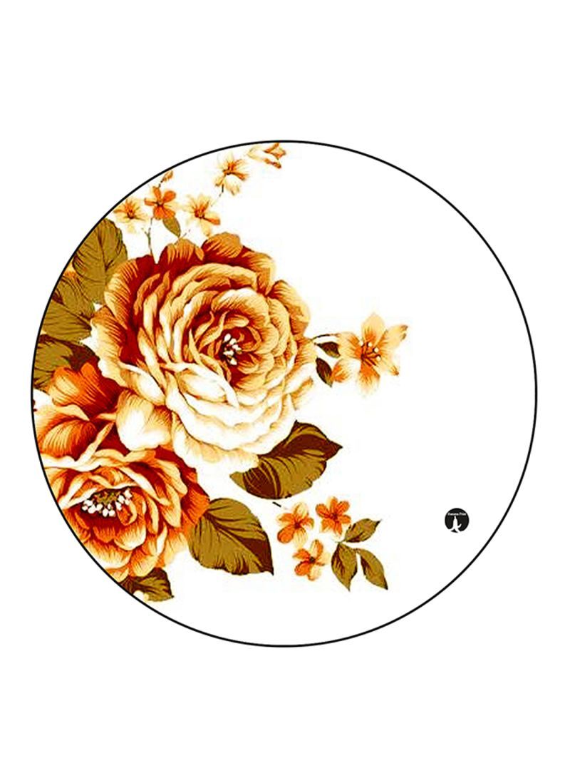 RKN Flowers Printed Mouse Pad Round  Multicolour