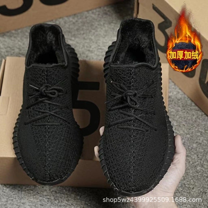 Winter Fleece-Lined Fashion Coconut Shoes Men'S 350 Warm Thickened Soft Bottom Sneaker Women'S Running Shoes Casual Cotton Shoes - Image 5