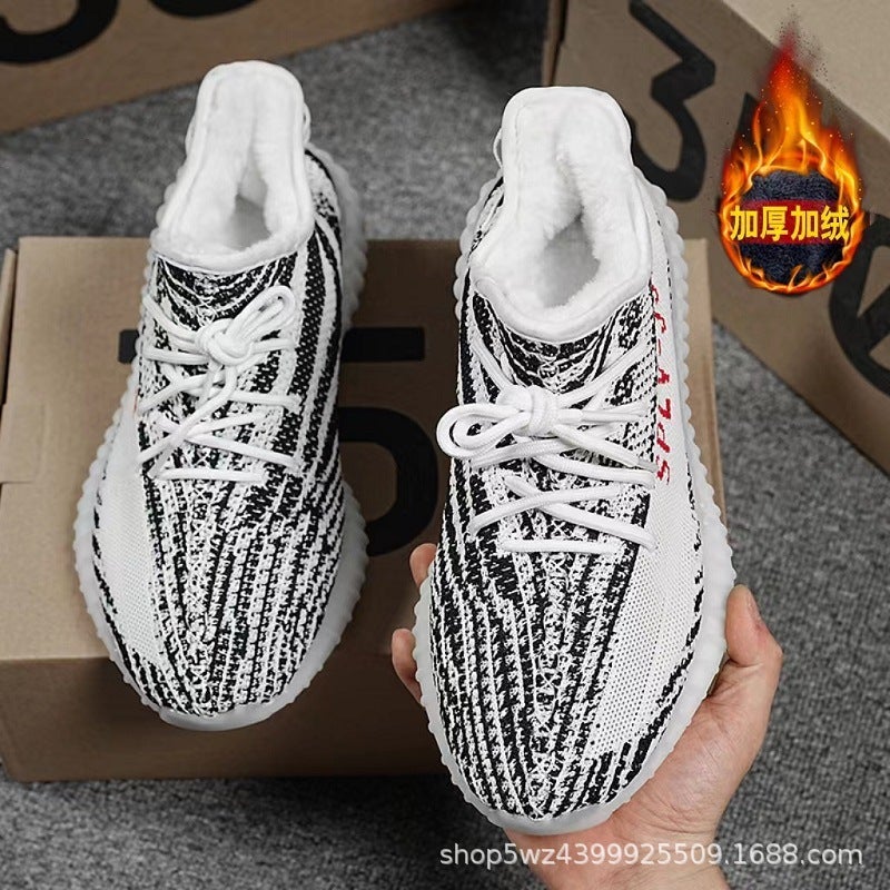 Winter Fleece-Lined Fashion Coconut Shoes Men'S 350 Warm Thickened Soft Bottom Sneaker Women'S Running Shoes Casual Cotton Shoes - Image 2