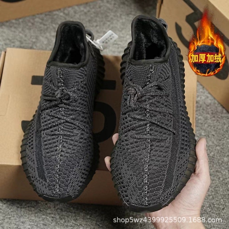 Winter Fleece-Lined Fashion Coconut Shoes Men'S 350 Warm Thickened Soft Bottom Sneaker Women'S Running Shoes Casual Cotton Shoes - Image 4