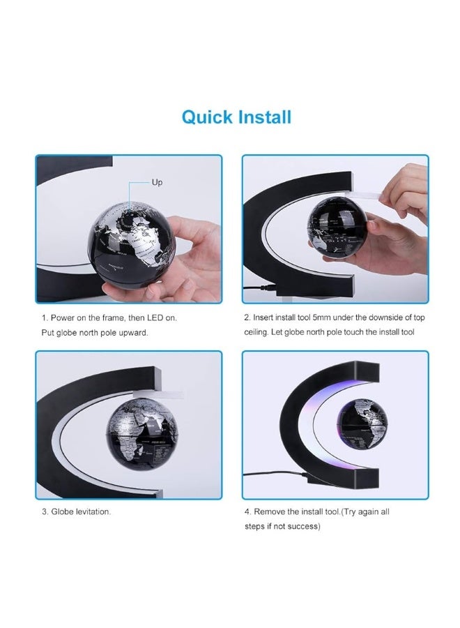 MOKOQI MOKOQI Magnetic Levitating Globe with LED Light Cool Tech Gift for Men Father Boys and Girls  Birthday Gifts for Kids Floating Globes World Desk Gadget Decor in Office HomeDisplay Frame Stand - Image 5