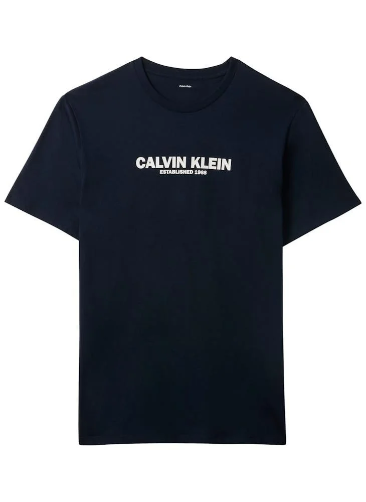Calvin Klein Dark Sapphire Graphic Crew Neck T-Shirt for Men | Best Price UAE