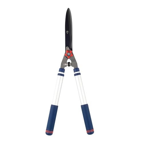 Spear  Jackson Spear & Jackson 8120RS Razorsharp Telescopic Shrub & Hedge Shears. Lightweight aluminium handles - Ideal for Trimming Borders, Boxwood and Bushes, Blue & Silver - Image 1