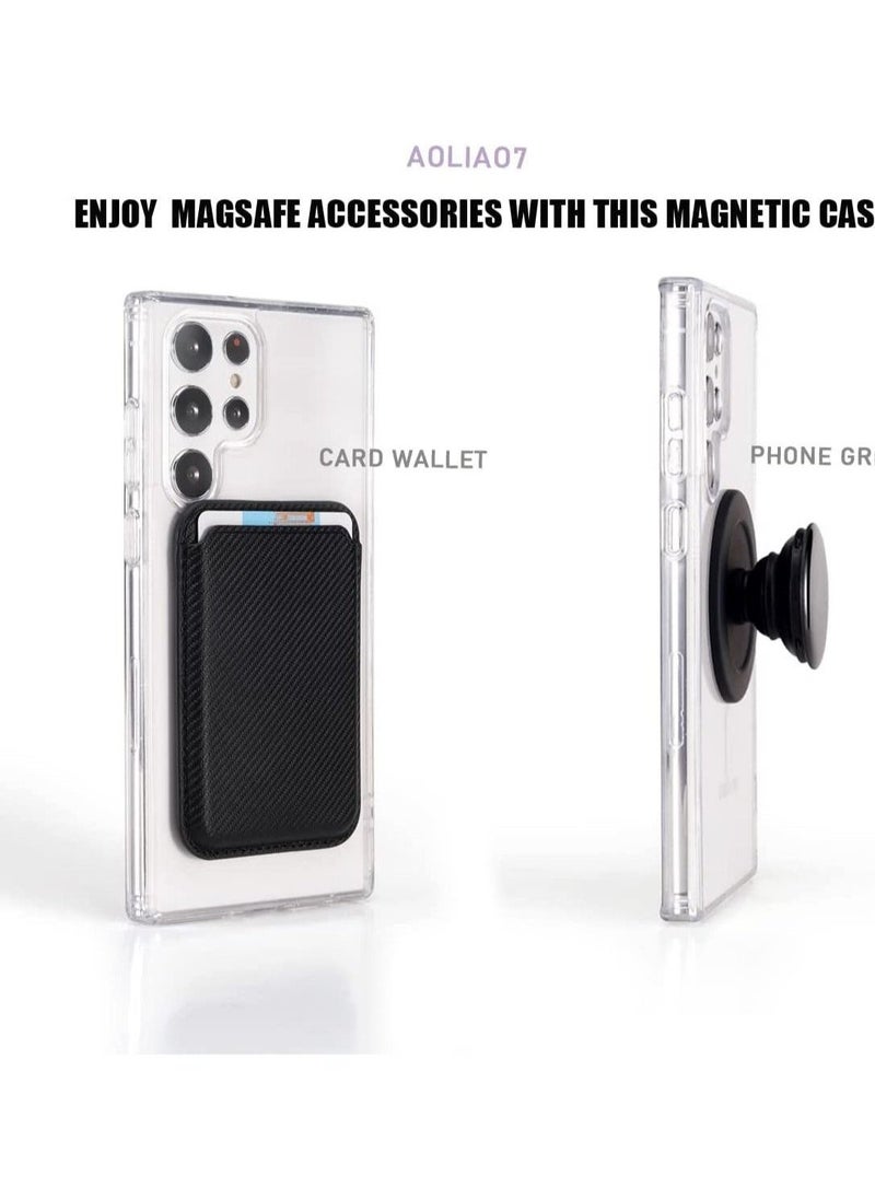 Raxoom Clear Magnetic Case for Samsung Galaxy S22 Ultra Compatible with Magsafe Card Wallet& Wireless Chager - Image 3