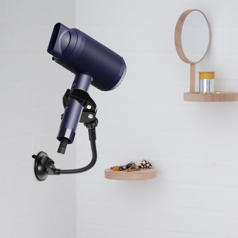 Hair Dryer Stand Hands Free Wall, Suction Cup Mount for Bathroom Storage - Image 3
