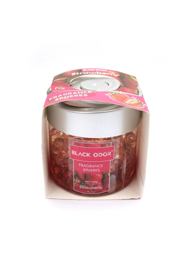 BLACK ODOR BO-10 Car Air Freshener Fragrance Spheres Strawberry 130g Long Lasting Gel Perfume for Car Dashboard Cup Holder Home Office Use - Image 4
