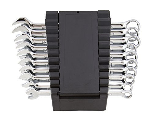Steelman Pro 10-Piece Metric 6-Point Combination Wrench Set for Mechanics, Chrome Vanadium Alloy Steel, Angled Ends, Storage Rack Included - Image 5