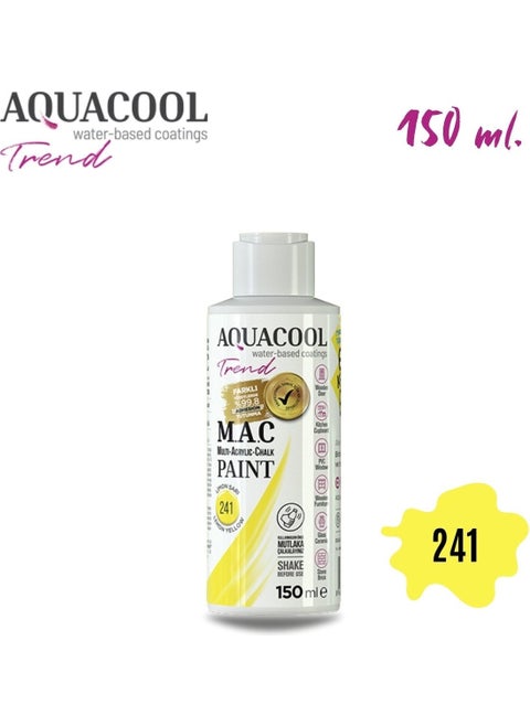 Aquacool Multi Acrylic Paint 150ML 241 Lemon Yellow