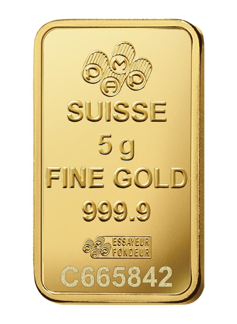 بامب مجموعة من 5 قطع - سبائك ذهب بامب 5 جرام عيار 24 قيراط (999.9 ذهب نقي) - مع فاتورة - Image 3