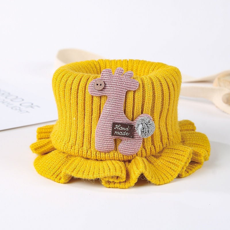 Winter Kids Warm Thick Knit Neck Gaiter Yellow  - Image 1