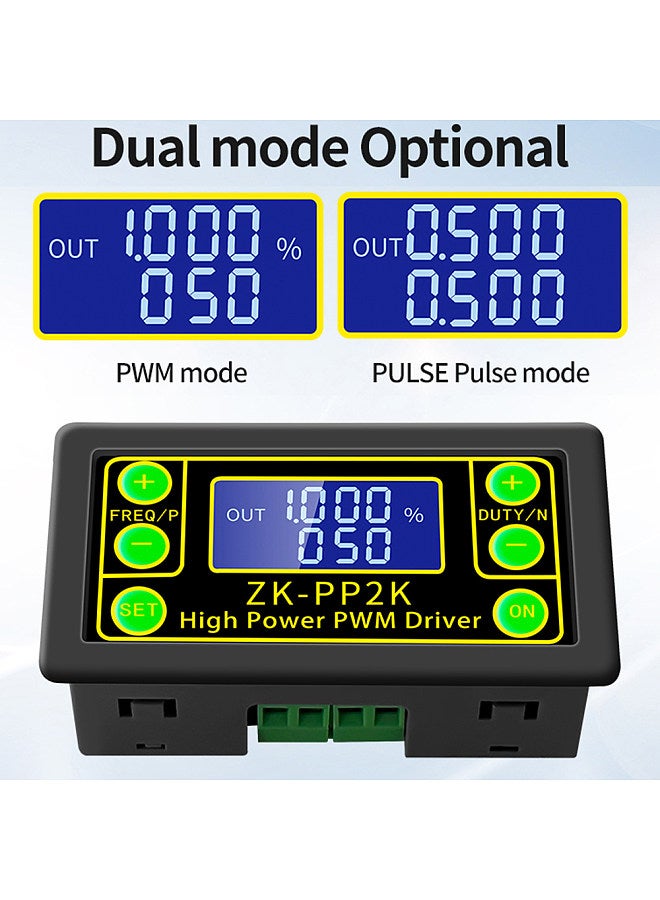 ZK-PP2K Signal Generator PWM Pulse Generator LED Stepper Motor Solenoid Valves Driver Delay with Time Pulse Width Frequency Duty Cycle Adjustment Functions