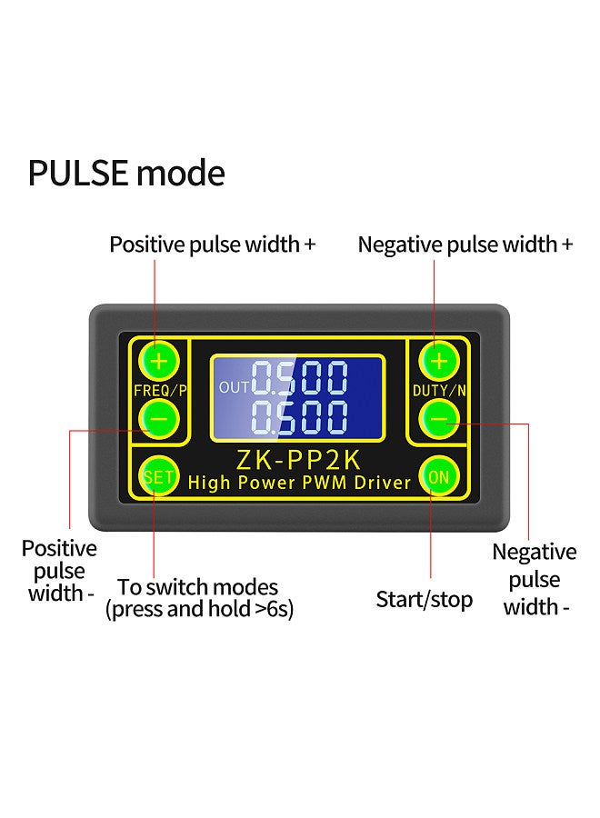 ZK-PP2K Signal Generator PWM Pulse Generator LED Stepper Motor Solenoid Valves Driver Delay with Time Pulse Width Frequency Duty Cycle Adjustment Functions