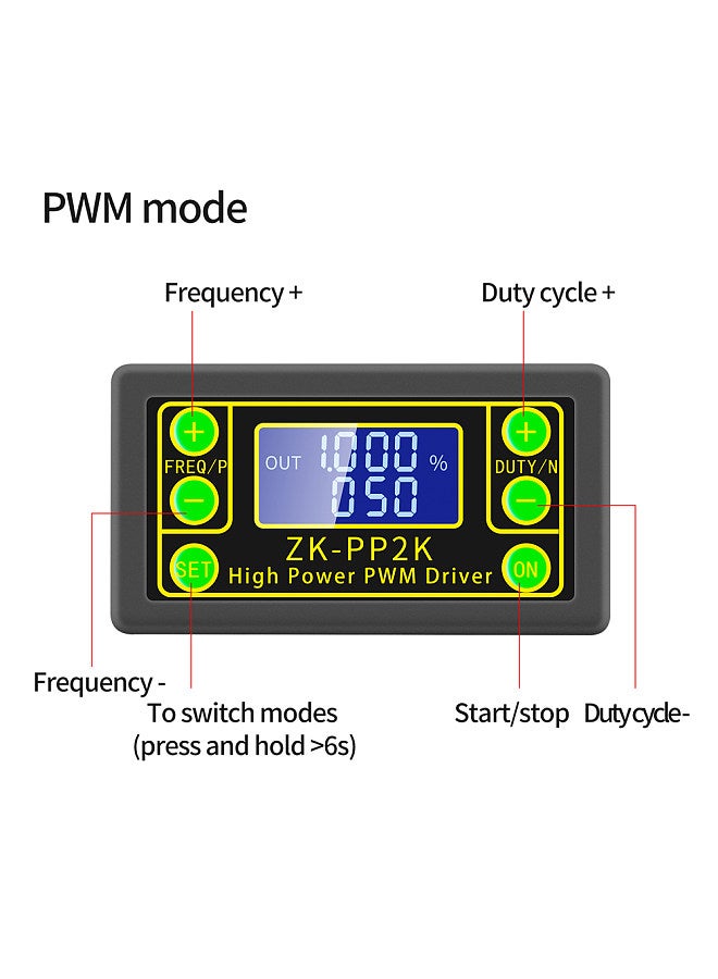 ZK-PP2K Signal Generator PWM Pulse Generator LED Stepper Motor Solenoid Valves Driver Delay with Time Pulse Width Frequency Duty Cycle Adjustment Functions