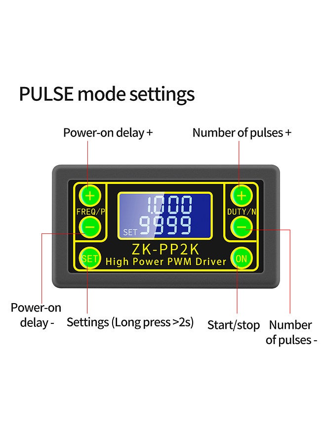 ZK-PP2K Signal Generator PWM Pulse Generator LED Stepper Motor Solenoid Valves Driver Delay with Time Pulse Width Frequency Duty Cycle Adjustment Functions