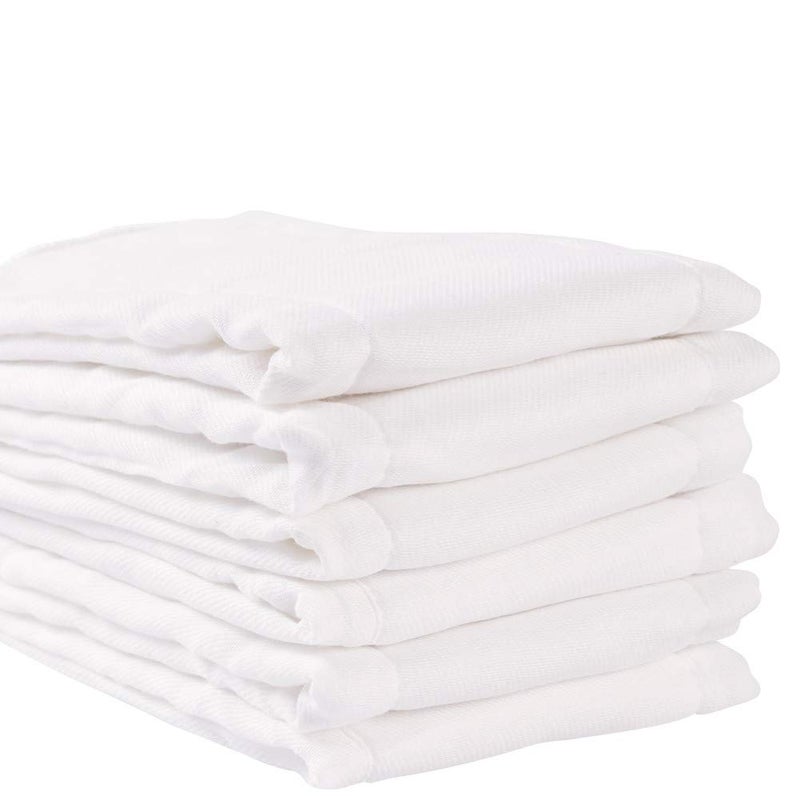 Fasoar Cotton Prefold Cloth Diapers - 100% Unbleached Premium Cotton, 6 Ply Baby Washable Diapers for Babies to Toddlers Multi-Use (10-35 lbs)(6ply 6 Count 01) - Image 1