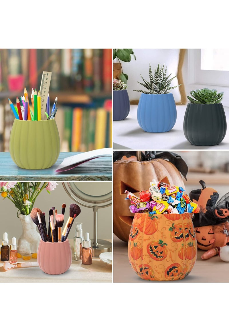 Barakah Candle Jar Molds, Pumpkin Silicone Concrete Molds for Holder with Lids, Vessels Cement Making Supplies Home Decor(with 5 Sealing Rings) - Image 5
