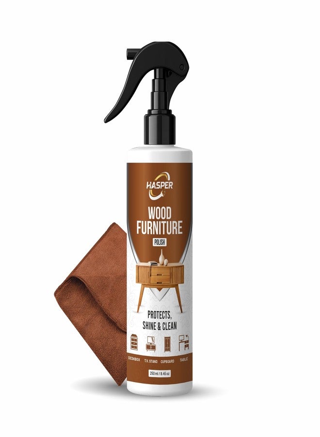 Hasper Wood Polish Spray for Furniture Cleaner & Shiner – Brown Wooden Liquid Varnish with Beeswax Oil | Anti-Fungal DIY Treatment for Cupboards, Doors, Laminate, Tiles | Stain & Mold Remover 250 Ml - Image 1