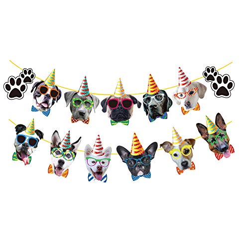 TSJ Dog Birthday Banner Dog Theme Party Bunting Decoration Puppy Party Supplies for Birthday Party Baby Shower - Image 1