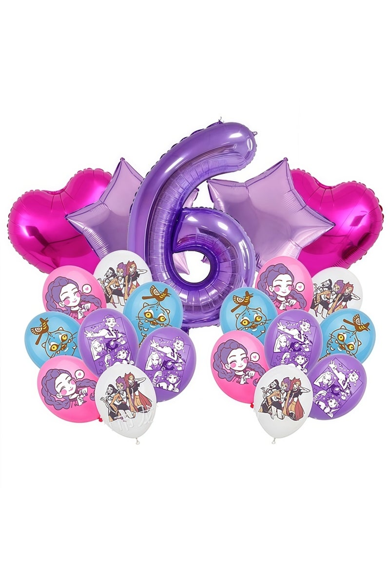 other 21pcs Number 6 Your Idol Saja Boys KPop Demon Hunters Birthday Party Decorations Balloons Numb