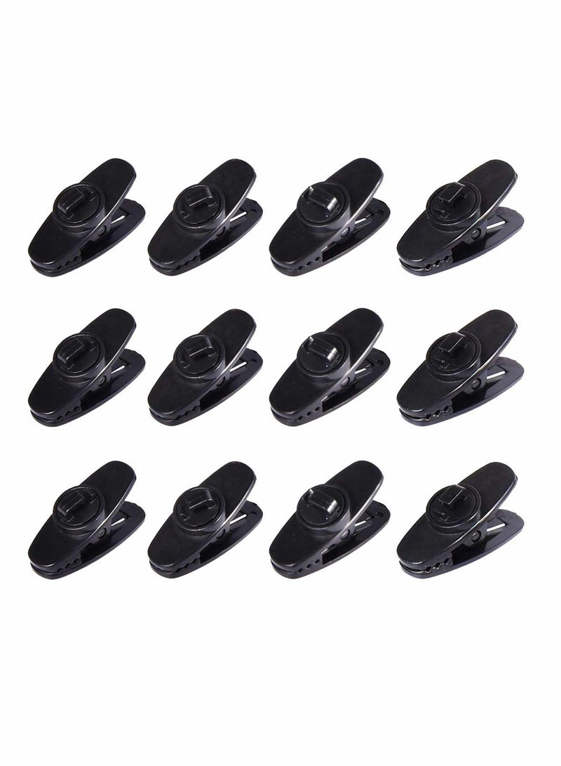 Earphone Wire Clips, Fixed Cable on Clothes, 12 Pcs Black Clips for Most Headset Wires - Image 1