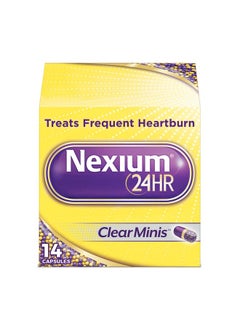 NEXIUM 24Hr Clearminis Acid Reducer Heartburn Relief Delayed Release Capsules For All-Day And All-Night Protection From Frequent Heartburn, Heartburn Medicine With Esomeprazole Magnesium - 14 Count  - Image 1