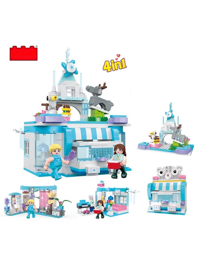 كوجو مجموعة بناء بيت الموضة – 4 في 1 للبنات | 648 قطعة - Image 1