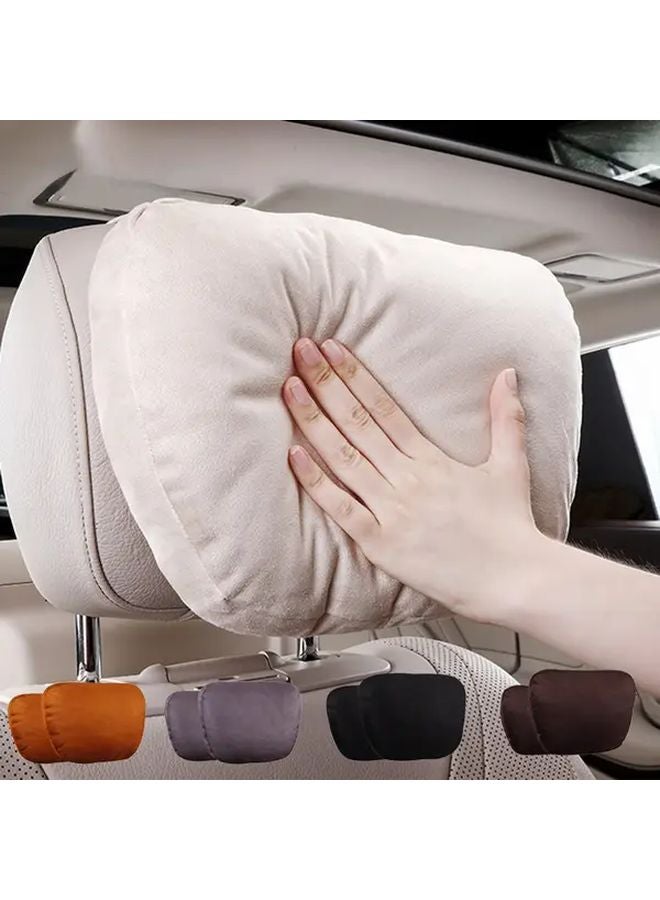 Black Adjustable Headrest Neck Pillow 2Pcs Heavy Duty Soft Compatible Most Vehicles - Image 1