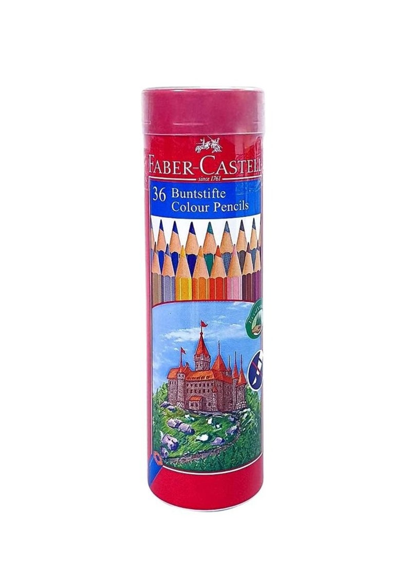 FABER-CASTELL - 36-Piece Watercolor Pencils in Round Metal Tin Multicolor - Image 1