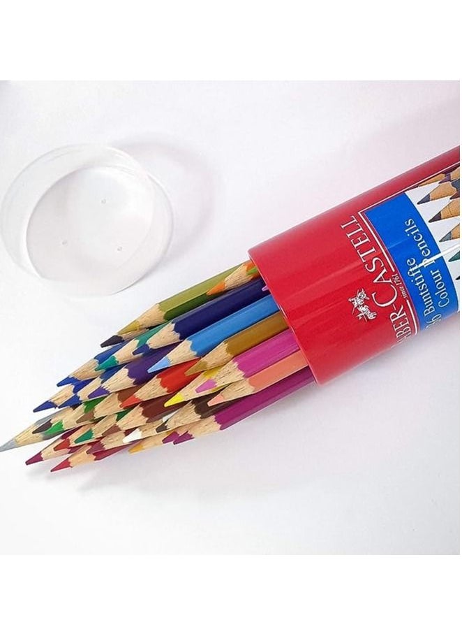 FABER-CASTELL - 36-Piece Watercolor Pencils in Round Metal Tin Multicolor - Image 1