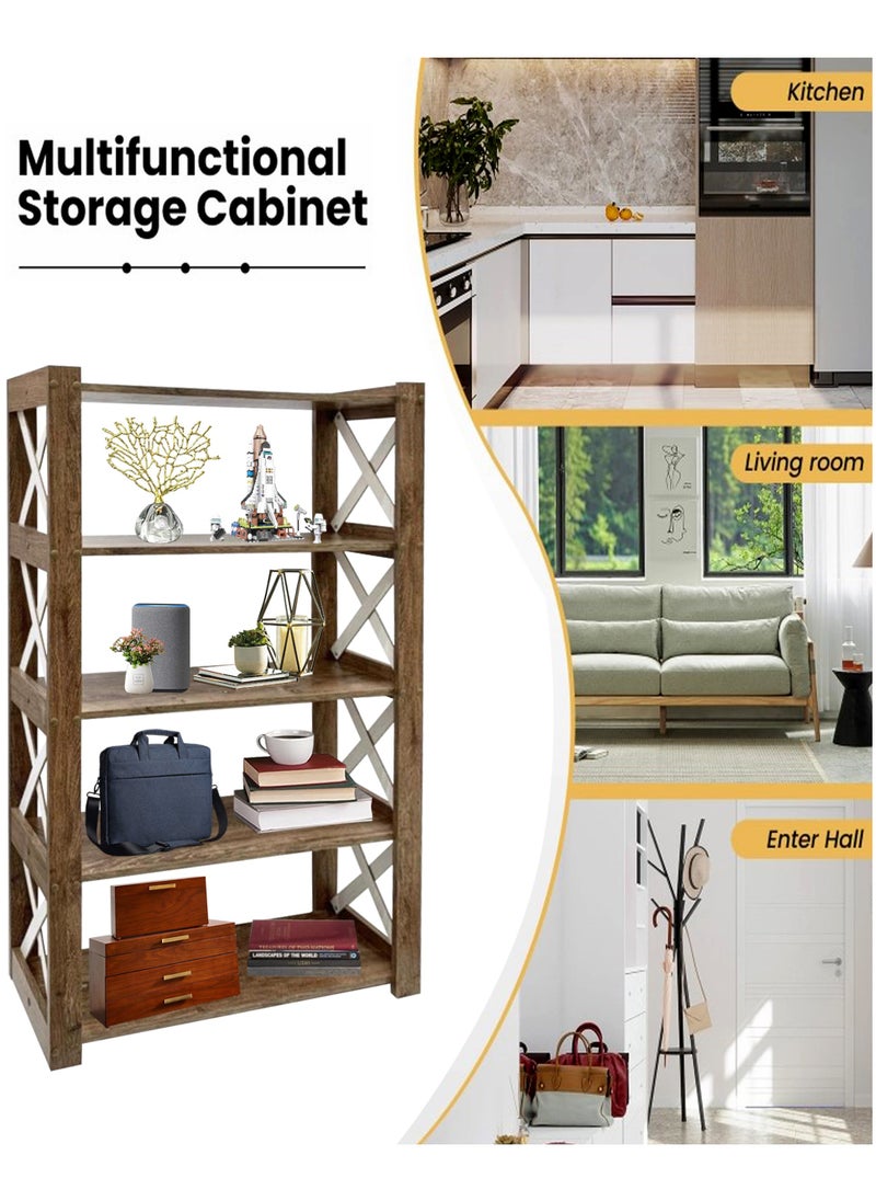 Generic - Modern Open Shelving Unit For Multi-purpose, Wooden Bookshelf, Mid Century Bookcase,  Storage Cabinet 27*120 CM - Image 1
