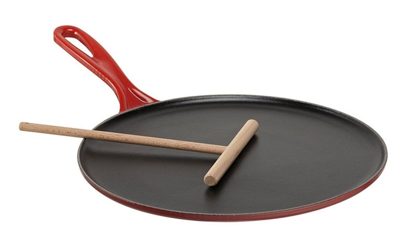 Le Creuset Le Creuset Enameled Cast Iron Crepe Pan with Rateau and Spatula 1075 Cerise 