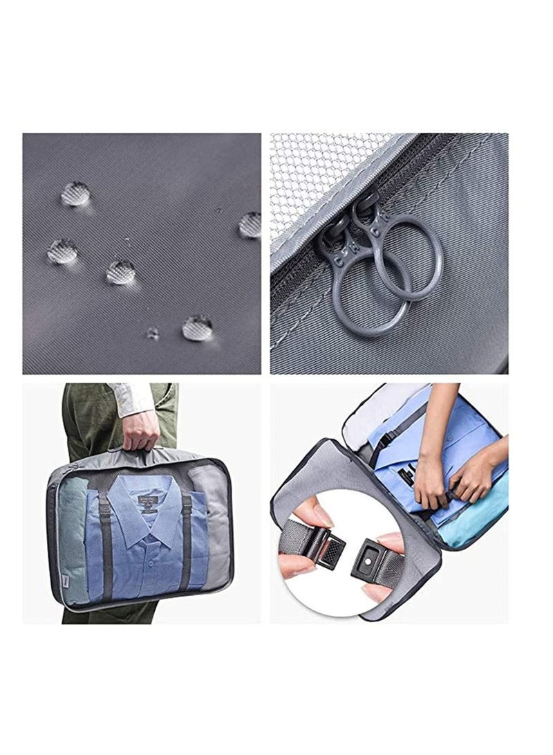 تفاصيل التعبئة والتغليف : 7 قطعة السفر الأمتعة منظم حزمة حقيبة مستحضرات التجميل ( رمادي ) - Image 4