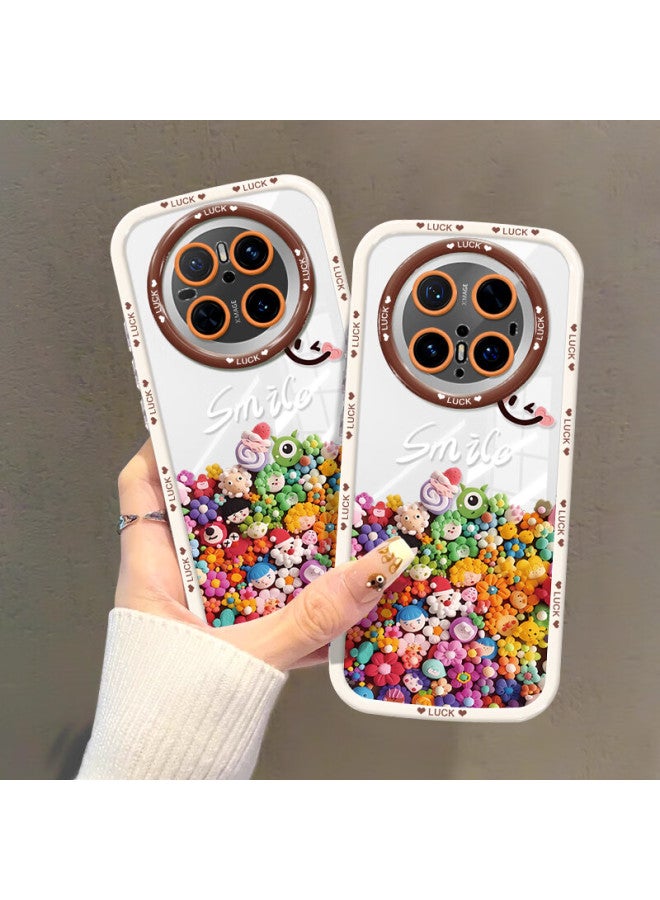 Inkaida Yingkaida Huawei Mate 70 Pro Phone Case Mate 70 Pro Full Protection Case Anti-drop Anti-fingerprint Men And Women Creative Protective Shell Puff Shell Colorful Little Doll + Lanyard - Image 5