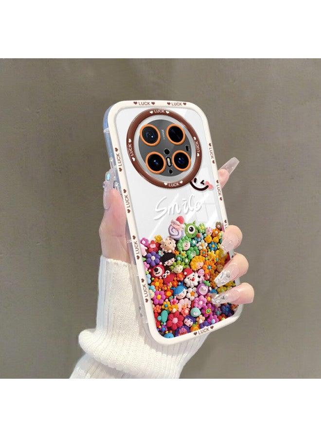 Inkaida Yingkaida Huawei Mate 70 Pro Phone Case Mate 70 Pro Full Protection Case Anti-drop Anti-fingerprint Men And Women Creative Protective Shell Puff Shell Colorful Little Doll + Lanyard - Image 3