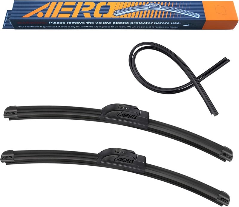 Aero Voyager 20" + 17" Windshield Wipers, Premium All-Season Automotive Replacement Wiper Blades with Extra Rubber Refills + 1-Year Warranty (Pack of 2) - Image 1