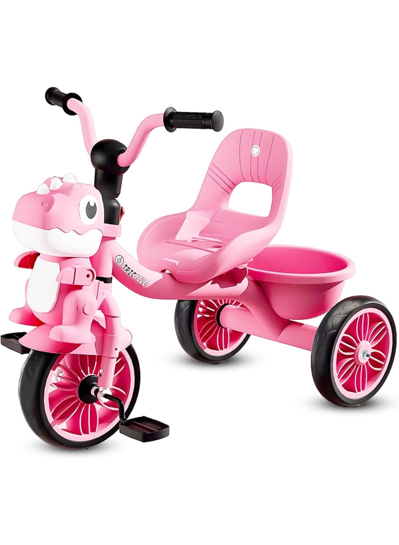 DubaiGallery Toddler Toys Tricycle for Kids 2-5 Years - Balance Bike with Light & Music, Strong Steel Frame, Kids Tricycle with 3 Wheels & Back Storage Basket - Perfect Ride-On Toy for Boys & Girls - Image 1