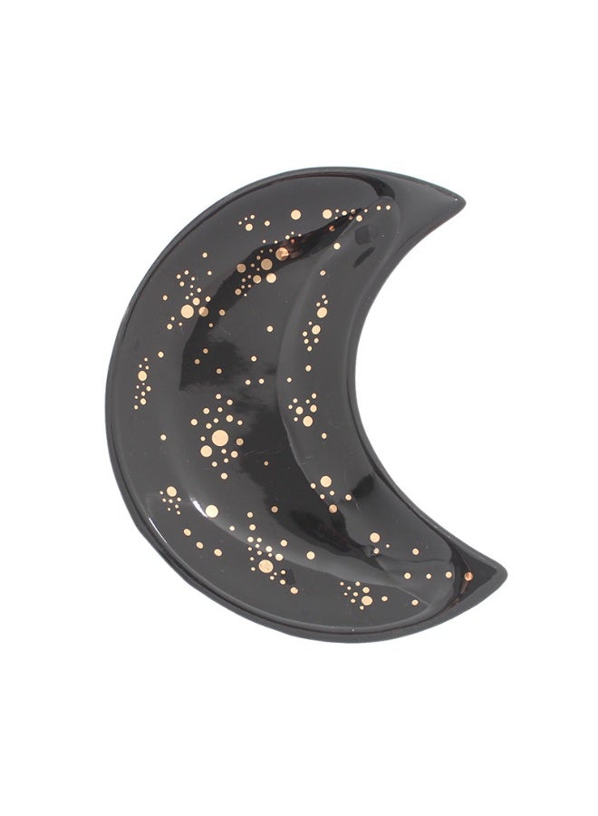 Moon Shape Jewelry Tray, 3pcs/Set Ceramic Moon Decorative Trinket Dish, Organizing Necklace Earrings Keys Jewelry Plate, for Vanity Bathroom Engagement Ring(3 Colors) - Image 4