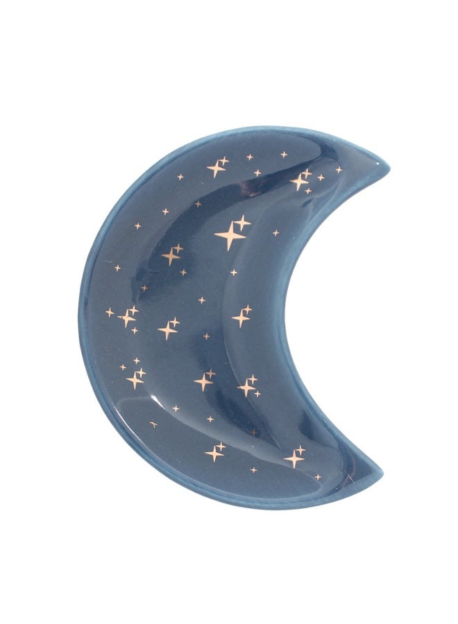 Moon Shape Jewelry Tray, 3pcs/Set Ceramic Moon Decorative Trinket Dish, Organizing Necklace Earrings Keys Jewelry Plate, for Vanity Bathroom Engagement Ring(3 Colors) - Image 3