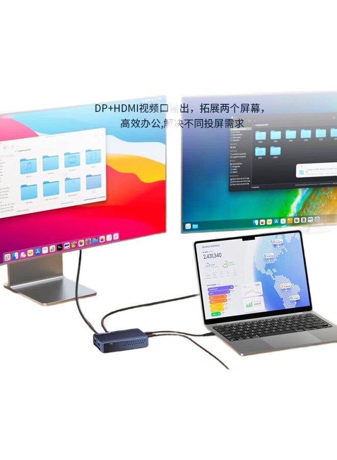 Acasis Thunderbolt 3 Expansion Dock, Nvme M.2 Portable Hard Drive Enclosure, Ultra Hd 8K Thunderbolt Converter, Compatible With Laptops, Thunderbolt 3 Expansion Dock Tbu405Plus-H - Image 3